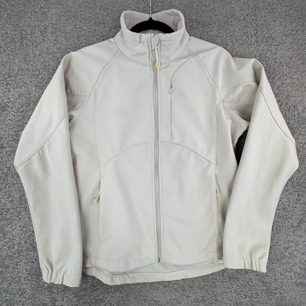 Black Diamond women's fleece Full Zip Softshell Jacket Cream Beige Medium EUC